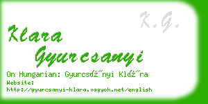 klara gyurcsanyi business card